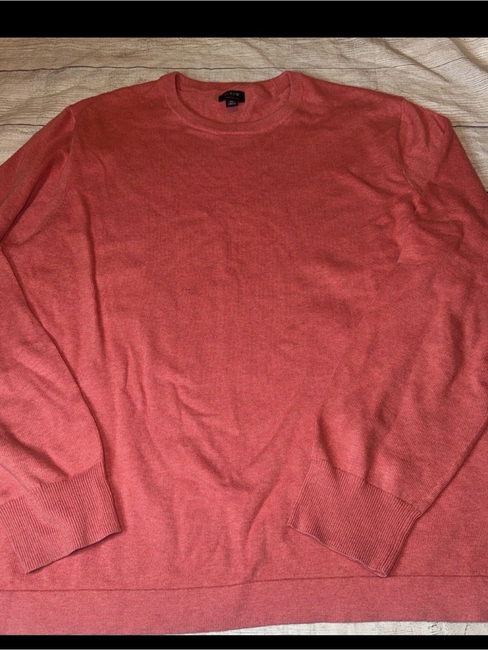 J Crew Men’s Pink Salmon Crew Sweater XL 100% Cotton